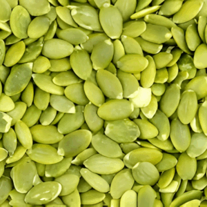Raw green pumpkin seeds for cooking and healthy snacking